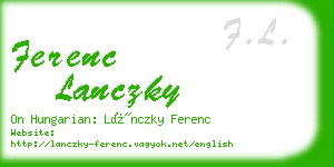ferenc lanczky business card
